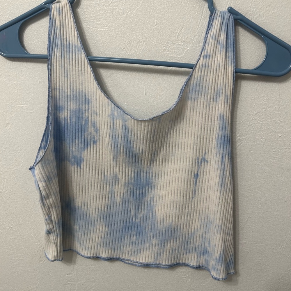 Tye-dye blue tank top